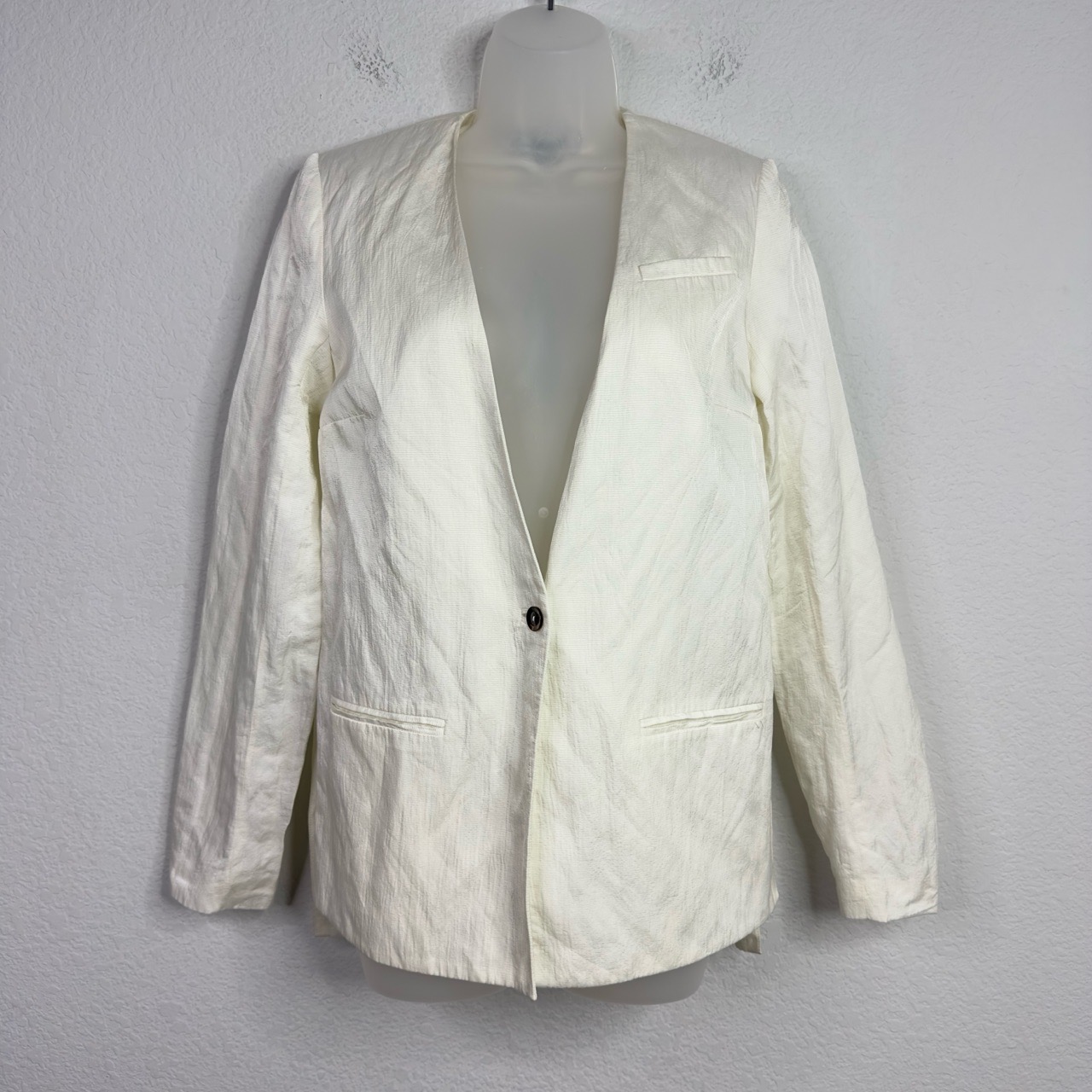 Elizabeth And James Blazer Womens 2 White Athena Minimalist Luxe Career Preppy